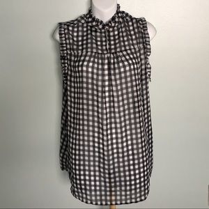 WHO WHAT WEAR HIGH NECK SLEEVELESS BLOUSE SIZE XL